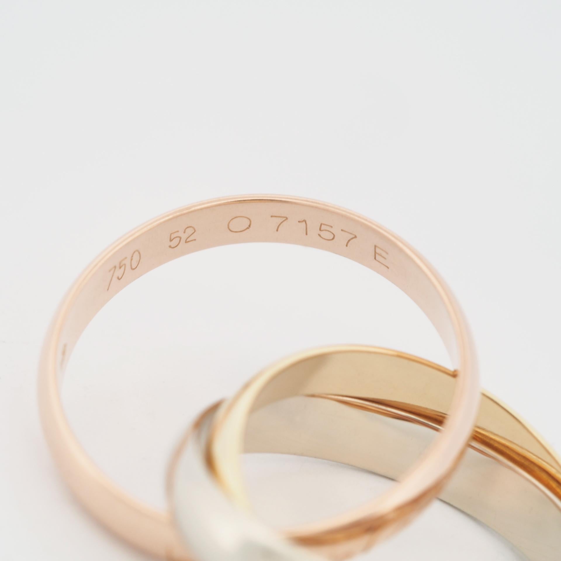 Cartier 3 Bands Trinity Ring Tri Color Gold 52 In Good Condition In Kobe, Hyogo