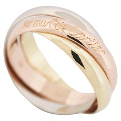 Cartier 3 Bands Trinity Ring Tri Color Gold 52