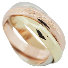 Cartier Dreifarbiger Trinity-Ring mit 3 Bändern, dreifarbiges Gold, 52 US 5,75