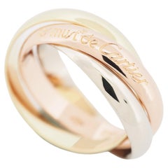 Used Cartier 3 Bands Trinity Ring Tri Color Gold 52 US 5.75