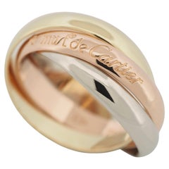 Cartier 3 Bands Trinity Ring Tri Color Gold 52 US 6.0