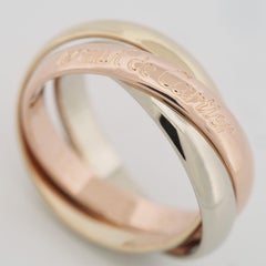 Cartier 3 Bands Trinity Ring Tri Color Gold 52 US 6.25