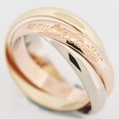 Cartier 3 Bands Trinity Ring Tri Color Gold 53