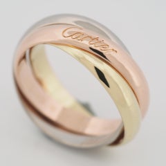 Cartier 3 Bands Trinity Ring Tri Color Gold 53 US 6.25