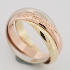 Cartier 3 Bands Trinity Ring Tri Color Gold 53 US 6.25