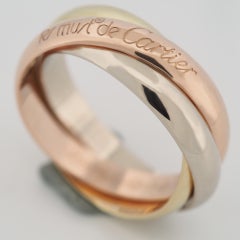 Cartier 3 Bands Trinity Ring Tri Color Gold 53 US 6.25