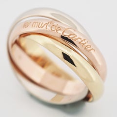 Cartier 3 Bands Trinity Ring Tri Color Gold 54