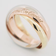 Cartier 3 Bands Trinity Ring Tri Color Gold 54
