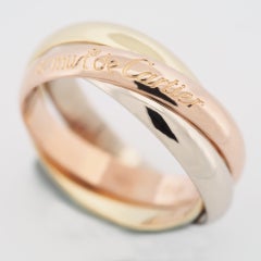 Cartier 3 Bands Trinity Ring Tri Color Gold 54 US 6.75