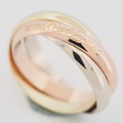 Cartier 3 Bands Trinity Ring Tri Color Gold 55