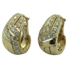 Cartier 18-Karat-Gelbgold-Halbkreis-Ohrringe mit 3-Karat-Diamanten