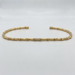 Cartier 3 Carat Diamond Bamboo Link Necklace in 18k Yellow Gold