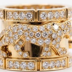 Cartier 3 Carat Diamond Panthère de Cartier 18k Yellow Gold Band Ring