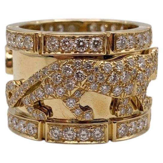 Cartier 3 Carat Diamond Panthère de Cartier 18k Yellow Gold Band Ring