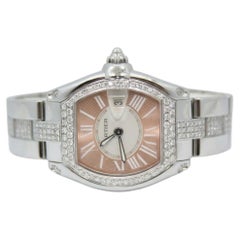 Cartier 3 Carat Diamond Roadster Ladies Stainless Steel Watch