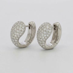 Cartier 3 Carat Diamond Yin Yang Hoop Earrings in 18k White Gold