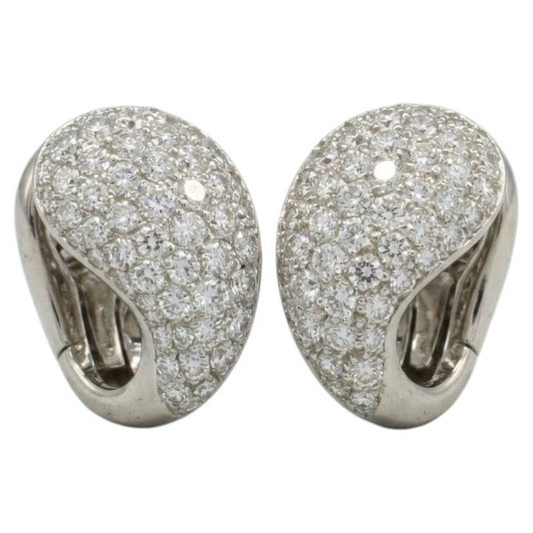 Pendientes de aro «Yin Yang» de Cartier con diamantes de 3 quilates en oro blanco de 18k
