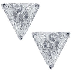 Cartier 3 Carat Trillion Diamond Stud Earrings