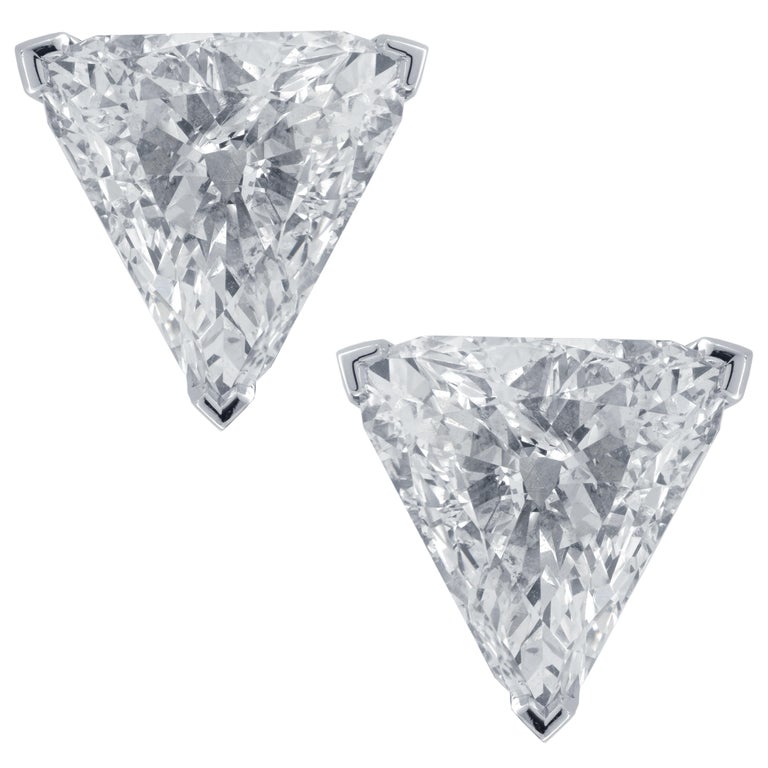 Cartier 3 Carat Trillion Diamond Stud Earrings at 1stDibs 3 carat