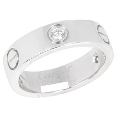 Cartier 3 Diamond 18ct White Gold Love Band Ring