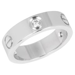 Cartier 3 Diamond 18ct White Gold Love Band Ring