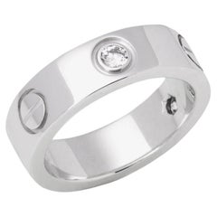 Cartier 3 Diamond 18ct White Gold Love Band Ring