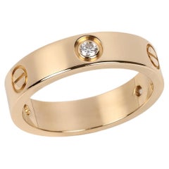 Cartier 3 Diamond 18ct Yellow Gold Love Band Ring
