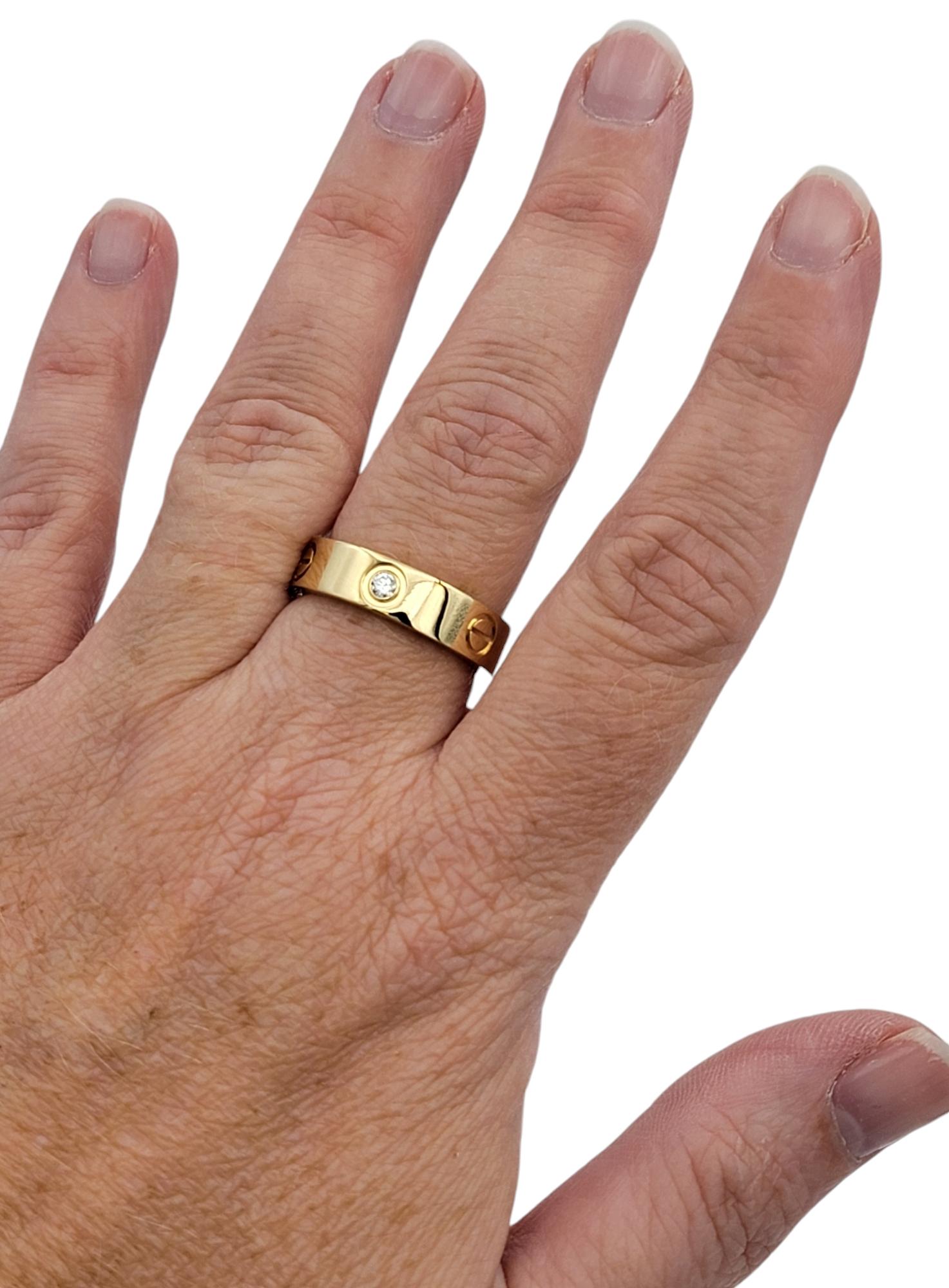 Anello Cartier 3 diamanti Love Band in oro giallo 18 carati misura 58, con scatola in vendita 1