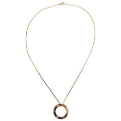 Cartier 3 Diamonds Love Pendant Necklace 18 Karat Rose Gold and Diamonds