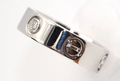 Cartier 3 Diamonds Love Ring, 18 Karat White Gold