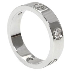 Cartier 3 Diamonds Love Ring, 18 Karat White Gold