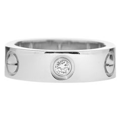 Cartier 3 Diamonds Love Ring 18K White Gold 0.22cttw