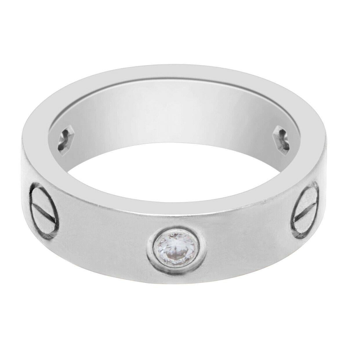 Cartier 3 Diamanten LOVE Ring 18kt Weißgold im Zustand „Hervorragend“ im Angebot in San Diego, CA