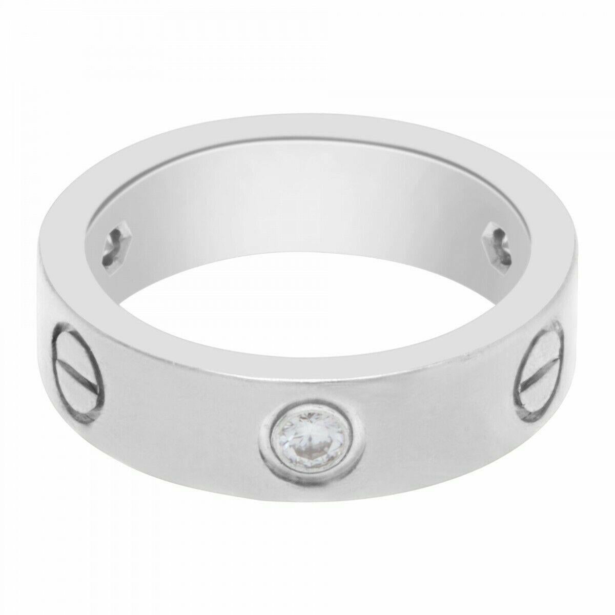 Cartier 3 Diamanten LOVE Ring 18kt Weißgold im Angebot 3