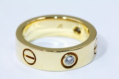 Cartier 3 Diamonds Love Ring, Yellow Gold
