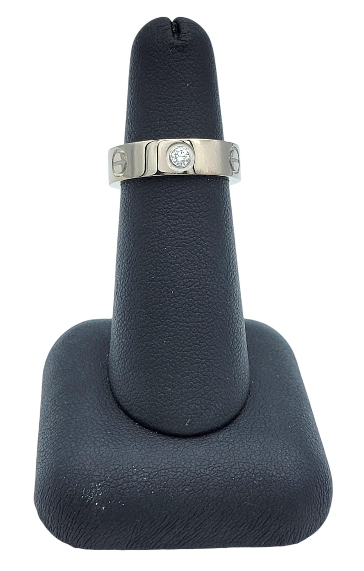 Cartier Love Band-Ring aus 18 Karat Weißgold mit 3 runden Diamanten, Größe 52 mit Schachtel im Angebot 2