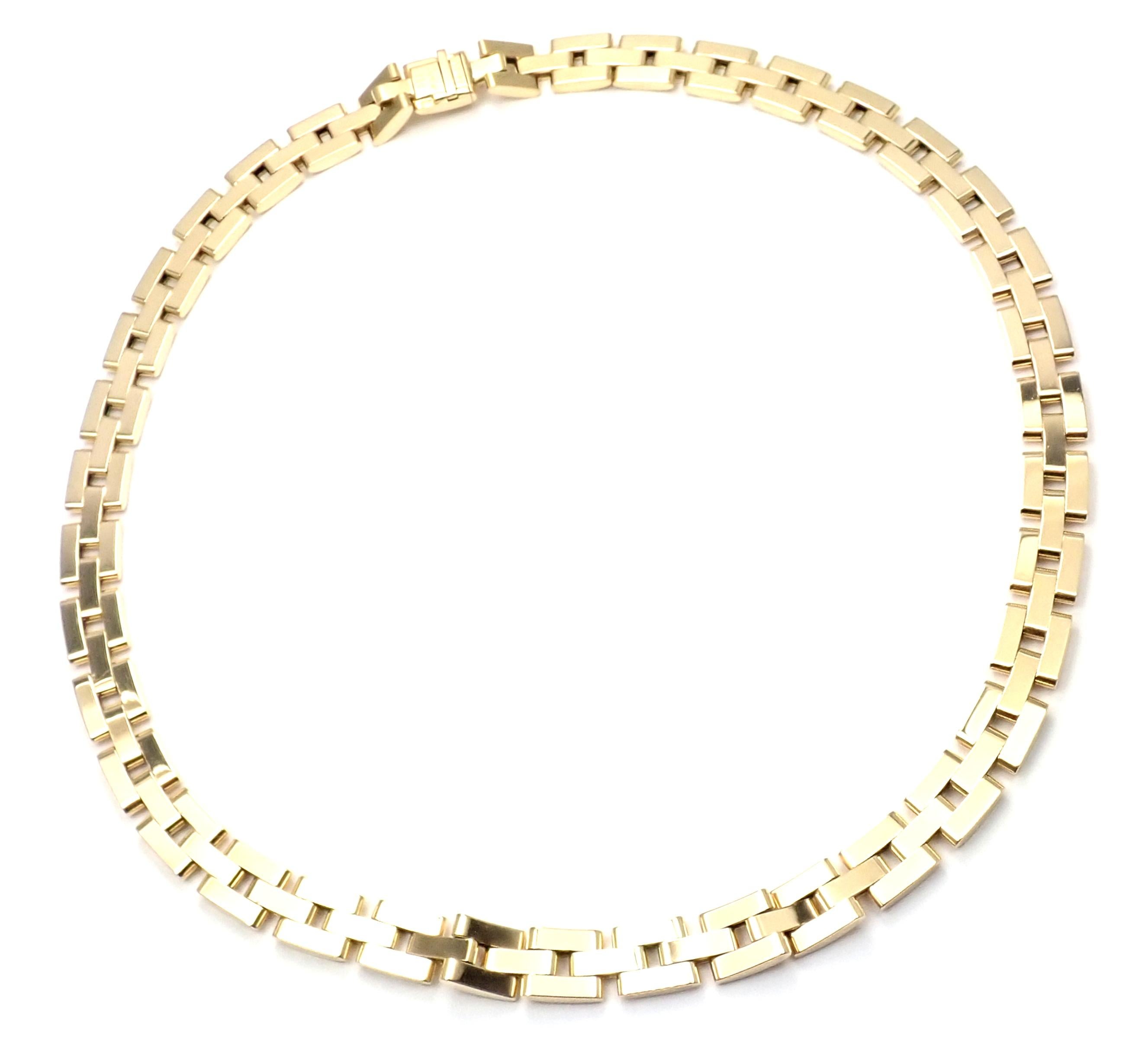 18K Yellow Gold Panthere Panther 3 Row Maillon Necklace by Cartier.  
This necklace comes with its original Cartier box.    
Necklace Details:  
Length: 16