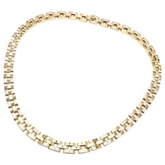 Cartier 3-Row Maillon Panther Panthere Yellow Gold Link Necklace