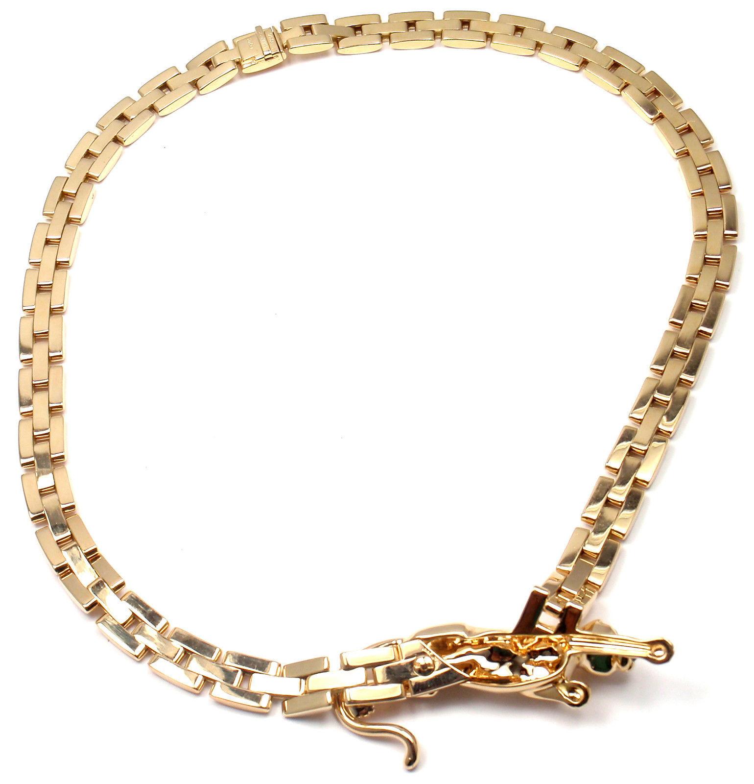 Cartier 3-Row Maillon Panthere Panther Yellow Gold Link Necklace In Excellent Condition In Holland, PA