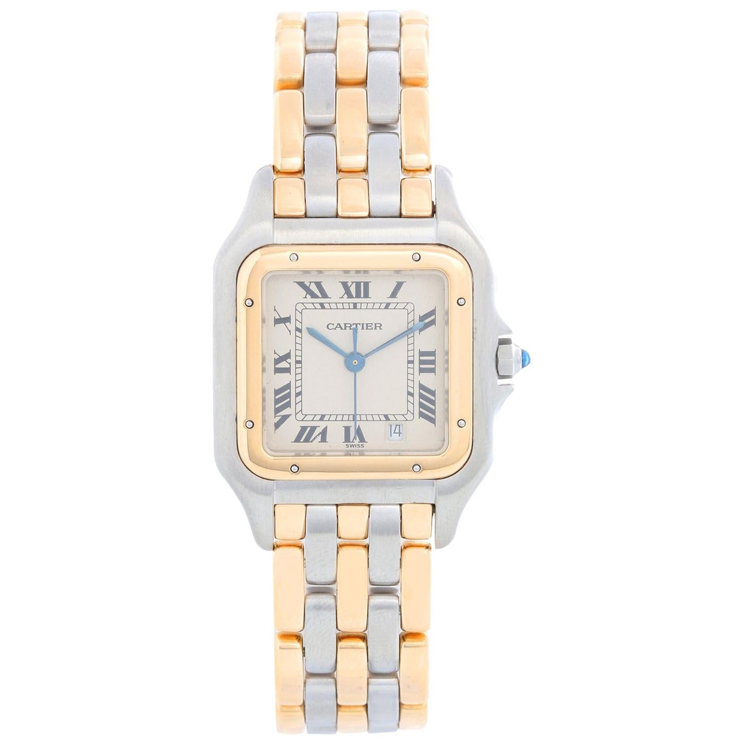 Cartier 3-Row Panther 2-Tone Steel and Gold Watch