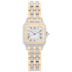 Montre Cartier Panthère 3 rangs 2 tons acier et or W25027B8