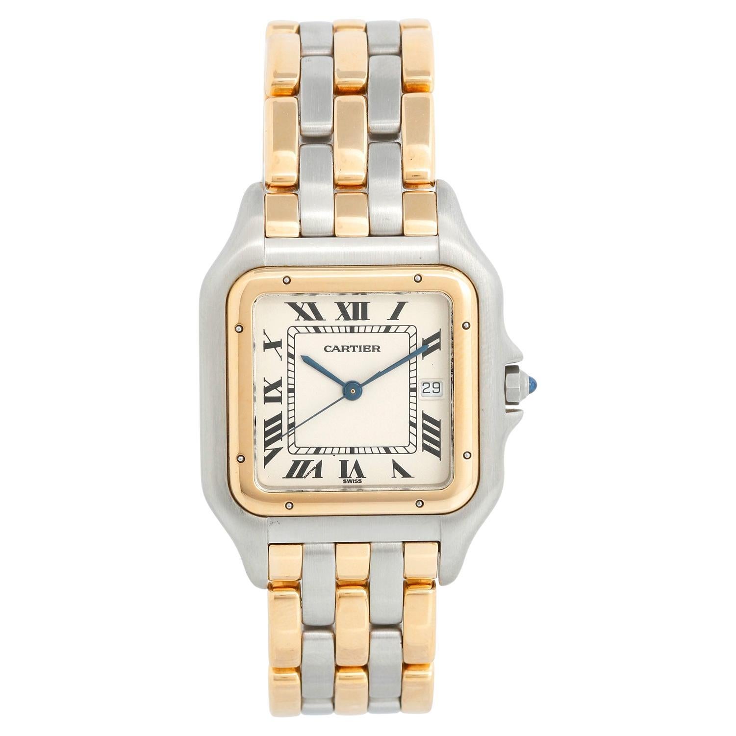 Cartier 3-Row Panther 2-Tone Steel & Gold Jumbo  Watch W25027B8