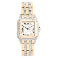 Cartier 3-Row Panther 2-Tone Steel & Gold Watch #62572