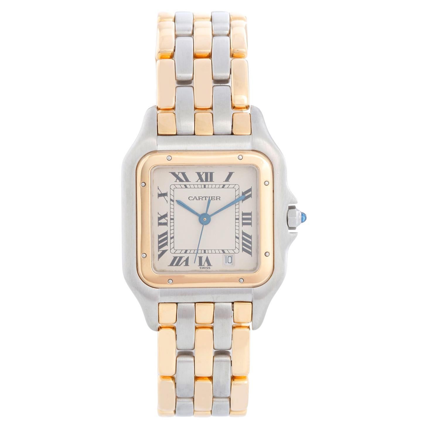 Cartier 3-Row Panther 2-Tone Steel & Gold Watch