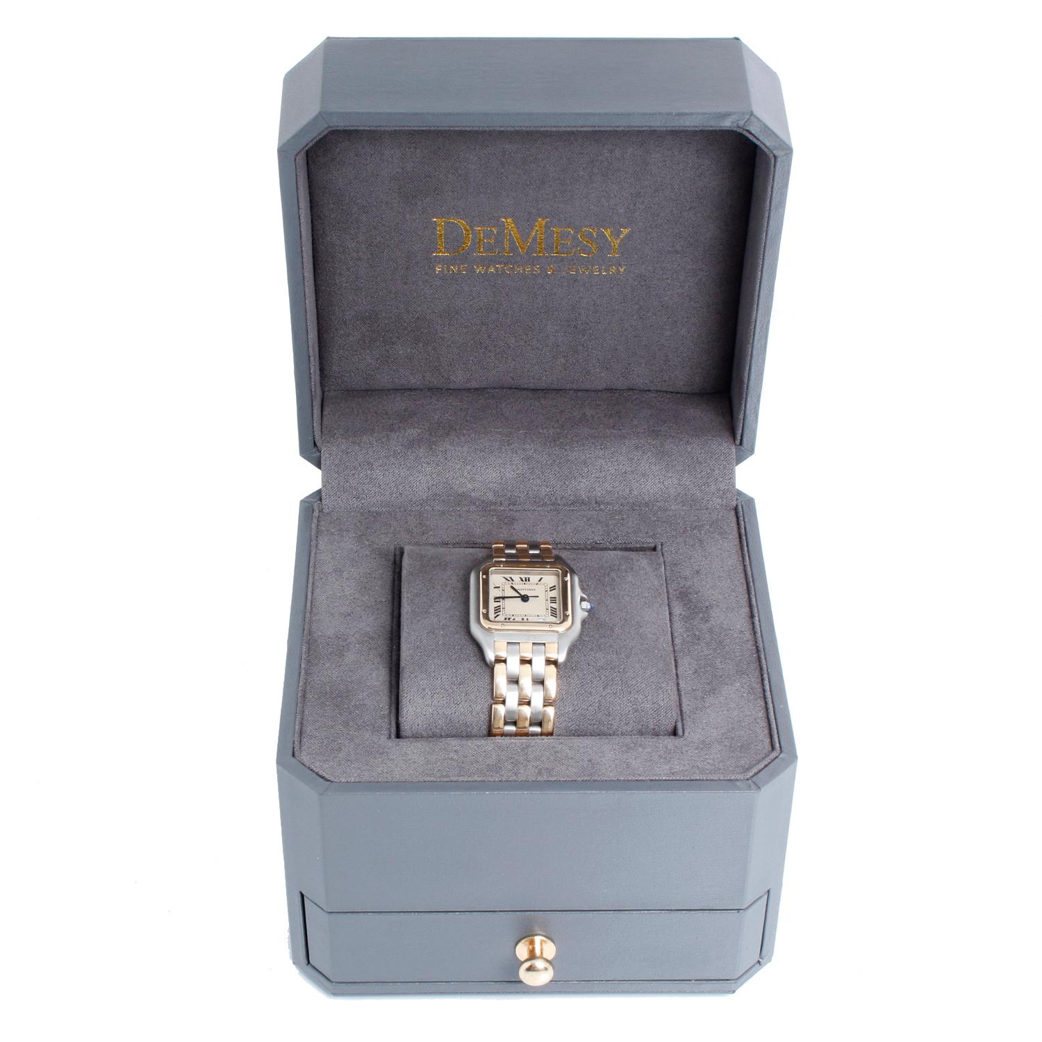 Cartier 3-Row Panther 2-Tone Steel & Gold Watch W25027B8 2