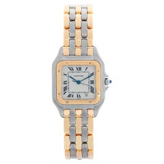 Cartier 3-Row Panther 2-Tone Steel & Gold Watch W25027B8