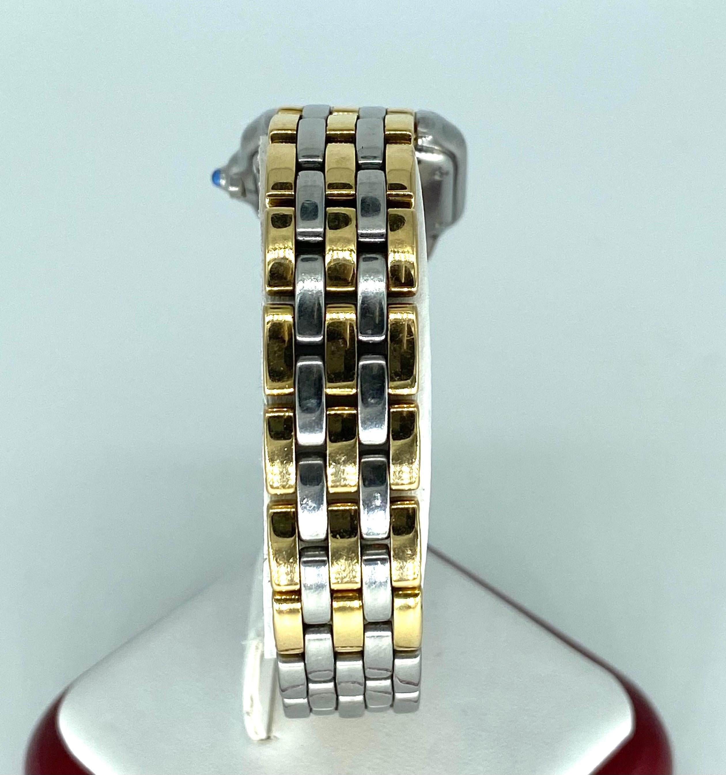 Cartier 3 Row Panthere Frauen 18k Gold/Stahl Armbanduhr 1