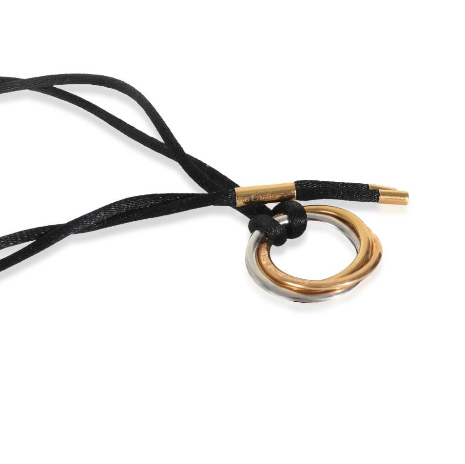 Cartier 3-Tone Gold Diamond Medium Model Trinity Necklace For Sale 1