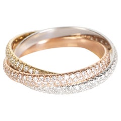 Bague Trinity Cartier en or tricolore sertie de diamants, petit modèle