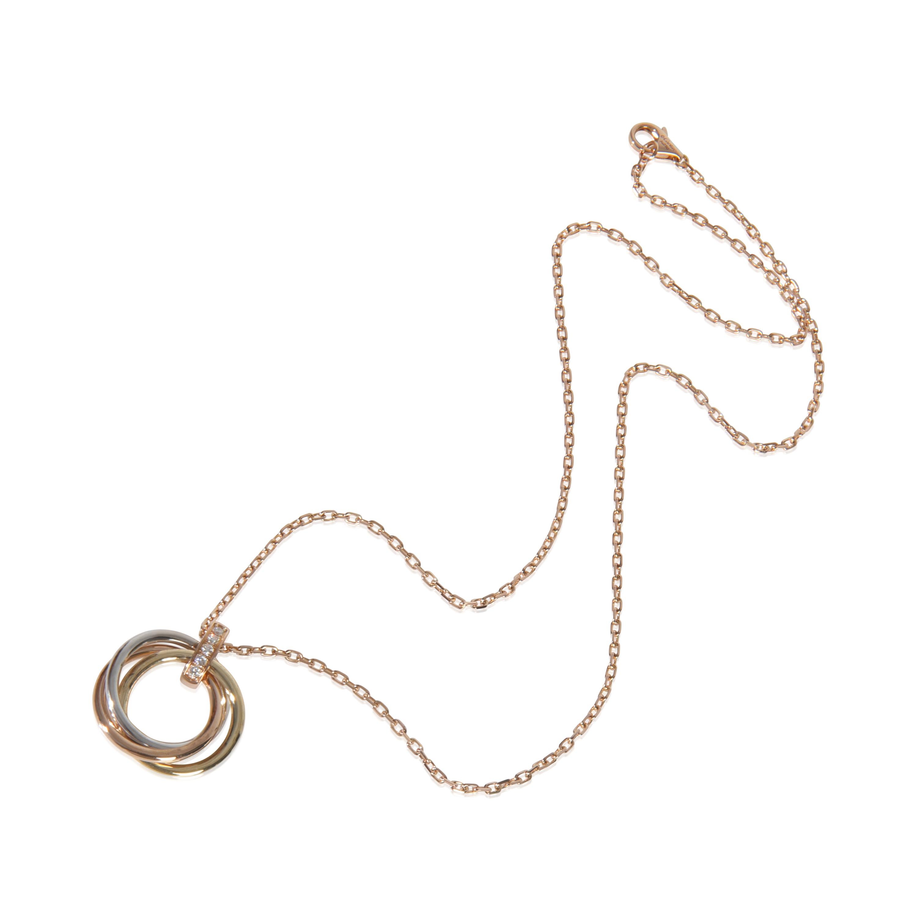 De las mujeres Colgante Cartier Trinidad de Diamantes en Oro de 3 Tonos en venta